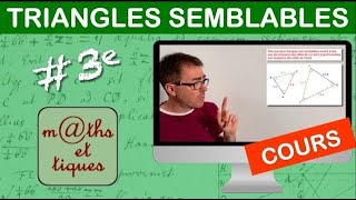 LE COURS  Triangles semblables  Troisième [upl. by Hadwin376]