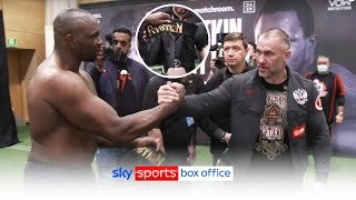 RESPECT 👊 Dillian Whyte swaps fight shorts with Team Povetkin [upl. by Enrique]