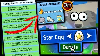 ALL 30 SPIRIT BEAR QUESTS COMPLETE REWARDS amp STAR EGG DONATION  Roblox Bee Swarm Simulator [upl. by Spiegleman]