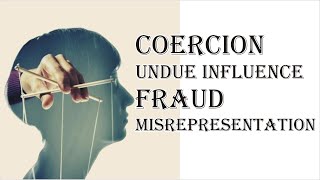 Coercion Undue Influence Fraud Misrepresentation  Indian Contract Act 1872  Law Guru [upl. by Oremodlab]