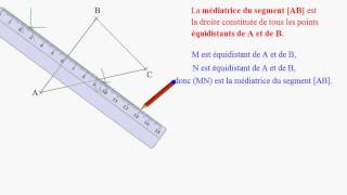 Construction des 3 médiatrices dun triangle [upl. by Grindlay]