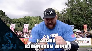 2018 Worlds Strongest Man  HAFTHOR WINS THE TITLE [upl. by Eichman]