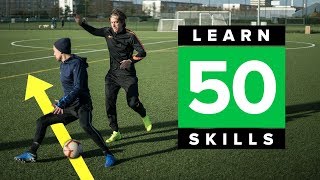 LEARN 50 MATCH SKILLS  Awesome football skills tutorial [upl. by Sacksen]