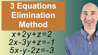 Solving Systems of 3 Equations Elimination [upl. by Anerok]