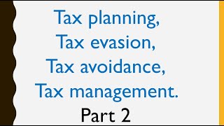 quotTax planning tax avoidance tax evasion quot In Hindi PART 2 [upl. by Adelind166]