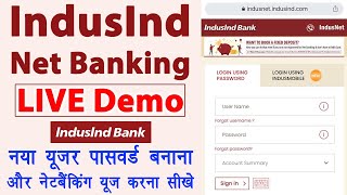 indusind bank net banking login new user  indusind net banking new registration  LIVE Demo [upl. by Zacharias]