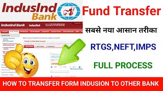 Indusind bank money transfer online 2024  How to transfer money from indusind bank to other bank [upl. by Felipe]