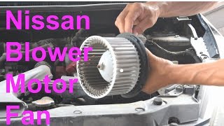 Nissan AC amp Heater Blower Motor Fan Replacement [upl. by Russ]