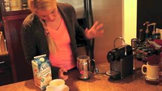 Nespresso Aeroccino Plus Frother Review Frothing Almond Milk [upl. by Onidranreb]